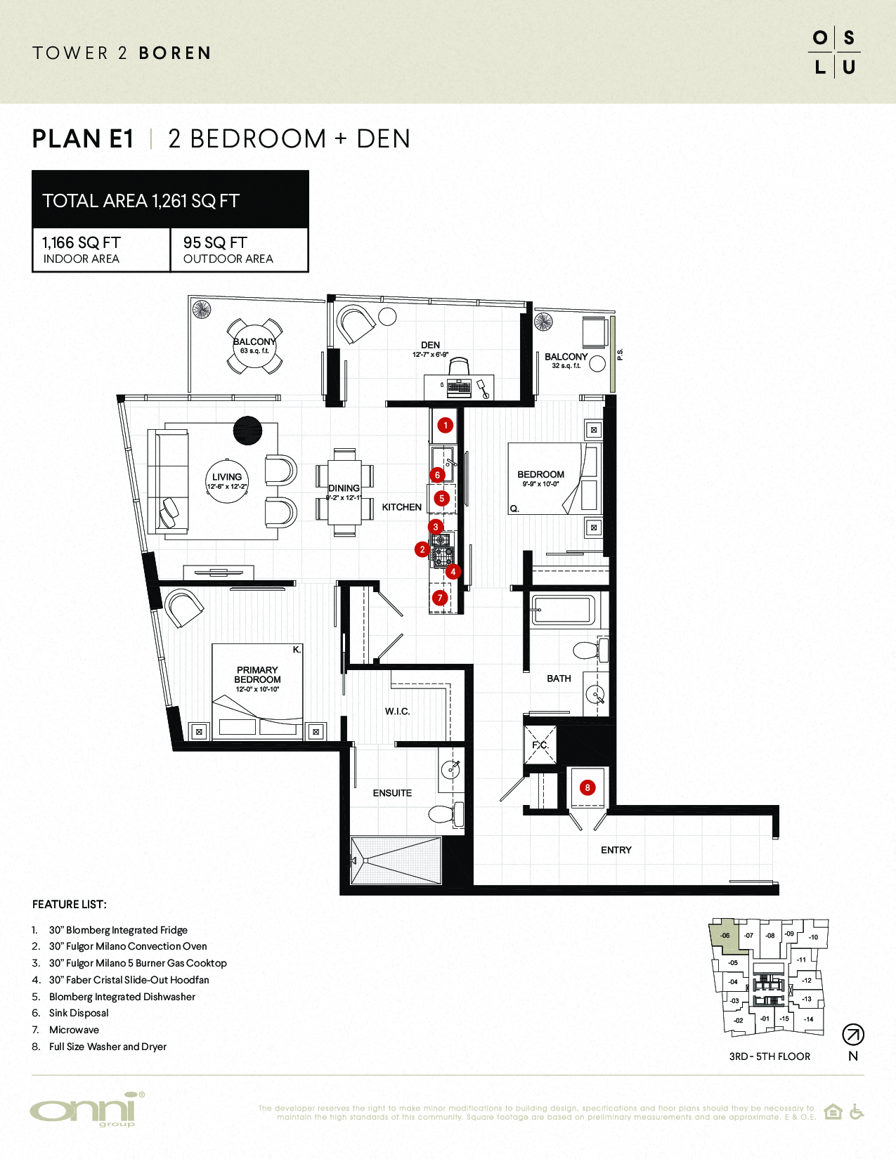 Floor plan for 2 beds, 2 baths, 1166 sqft